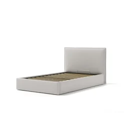 Letto piazza e mezza contenitore "zoom" in ecopelle bianco 120x190 cm Letti E Comodini