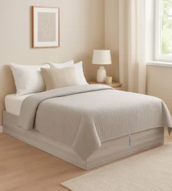 Letti E Comodini- Letto piazza e mezza contenitore "bed box" olmo naturale 120x190 cm