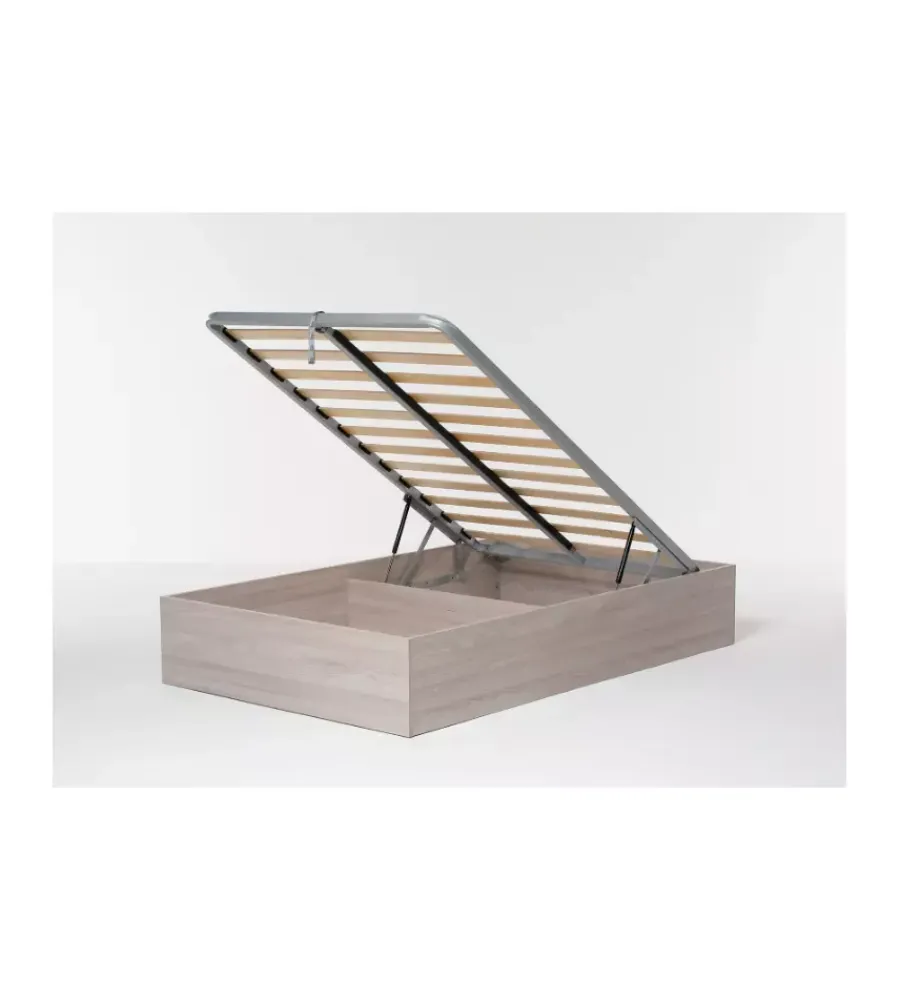 Letti E Comodini- Letto piazza e mezza contenitore "bed box" olmo naturale 120x190 cm