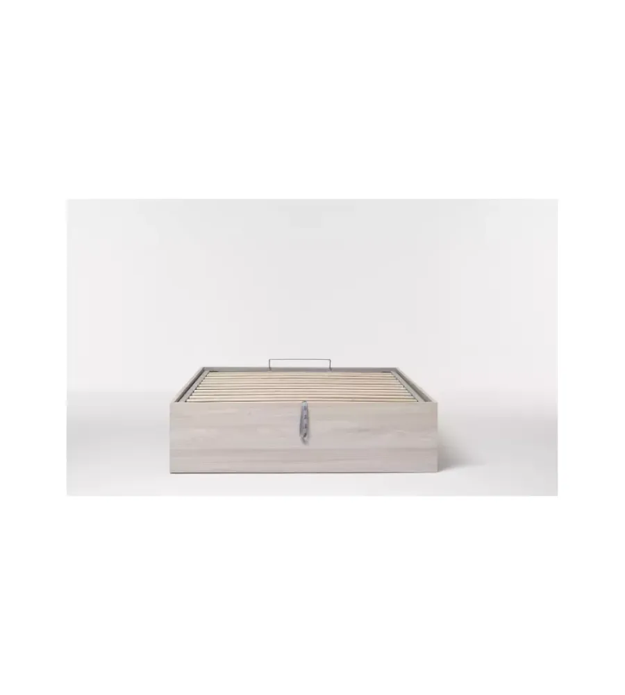 Letti E Comodini- Letto piazza e mezza contenitore "bed box" olmo naturale 120x190 cm