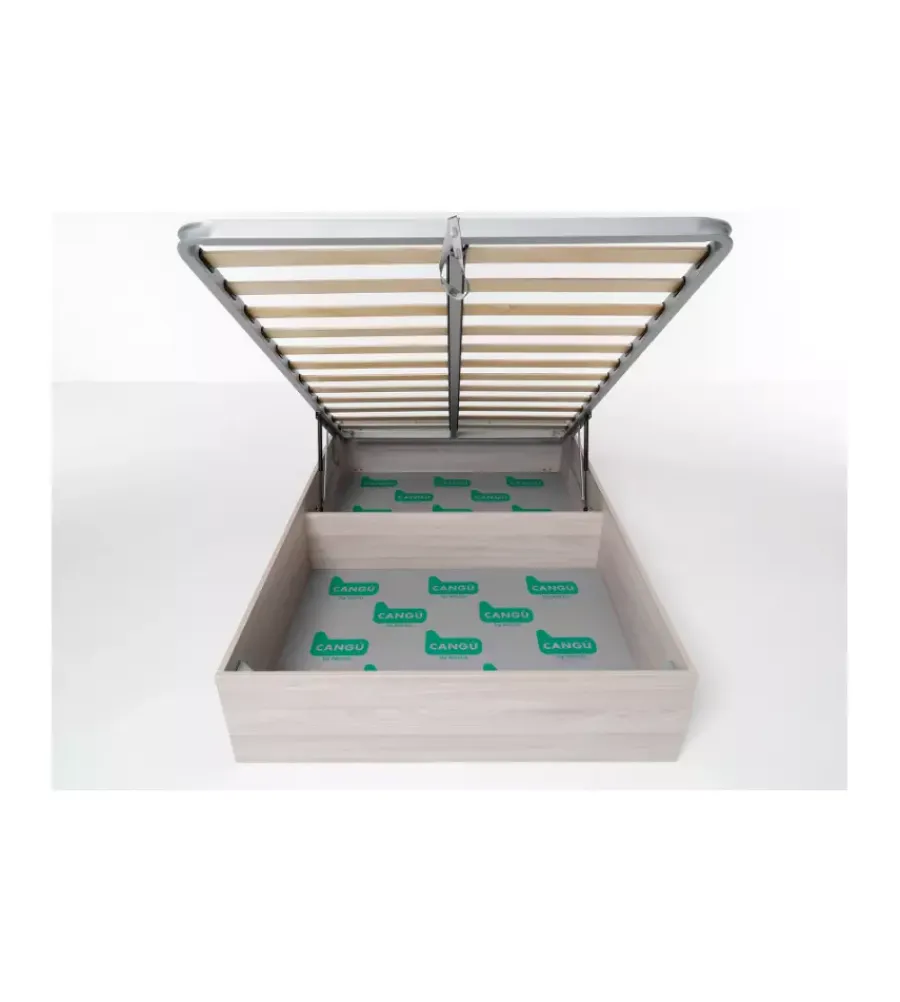 Letti E Comodini- Letto piazza e mezza contenitore "bed box" olmo naturale 120x190 cm