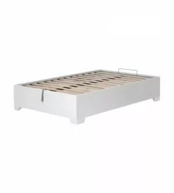 Letti E Comodini- Letto piazza e mezza contenitore con piedini "bed box" bianco 120x190 cm