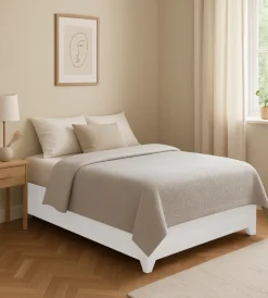 Letti E Comodini- Letto piazza e mezza contenitore con piedini "bed box" bianco 120x190 cm