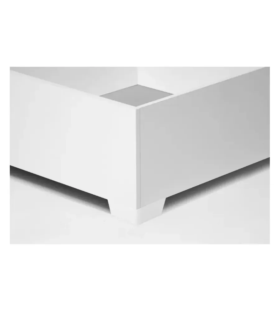 Letti E Comodini- Letto piazza e mezza contenitore con piedini "bed box" bianco 120x190 cm