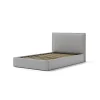 Letti E Comodini- Letto piazza e mezza contenitore "zoom" in ecopelle grigio 120x190 cm