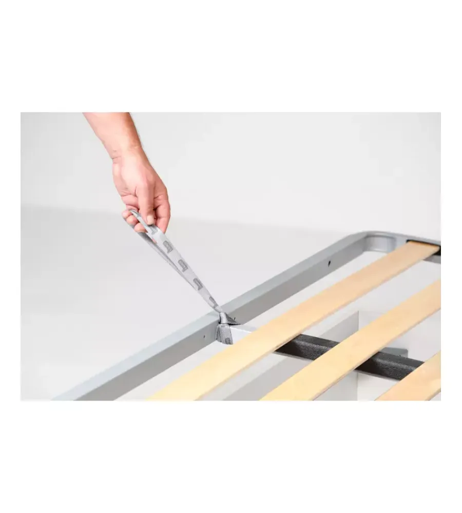 Letti E Comodini- Letto piazza e mezza contenitore "hi box" bianco 120x190 cm
