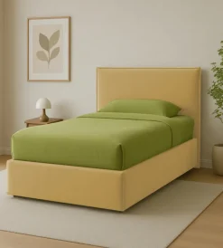 Letti E Comodini|Letto piazza e mezza contenitore "zoom" in tessuto arancione 120x190 cm