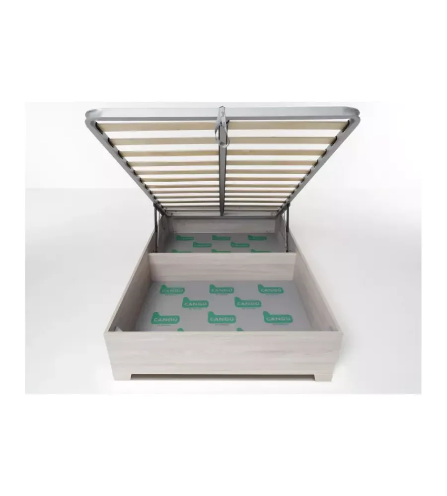 Hot Letto piazza e mezza contenitore con piedini "bed box" olmo naturale 120x190 cm Letti E Comodini