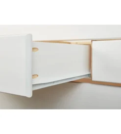 Letti E Comodini|Letto singolo con 3 cassetti e letto estraibile in pino bianco 90x200 cm