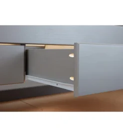 Letti E Comodini|Letto singolo con 3 cassetti e letto estraibile in pino grigio 90x200 cm