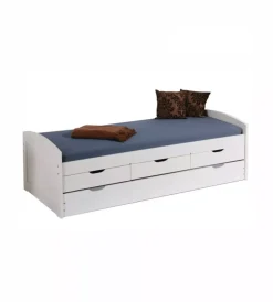 Letti E Comodini|Letto singolo con cassetti e secondo letto a scomparsa "ulli" 98x205x63 cm