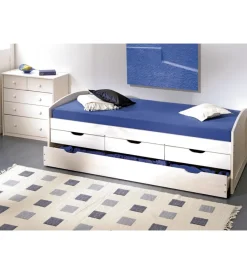 Letti E Comodini|Letto singolo con cassetti e secondo letto a scomparsa "ulli" 98x205x63 cm