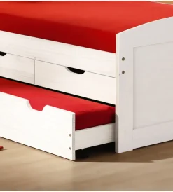 Letti E Comodini|Letto singolo con cassetti e secondo letto a scomparsa