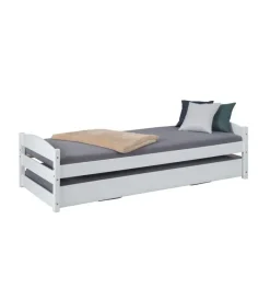 Letti E Comodini- Letto singolo con secondo letto estraibile 209x62x97 cm