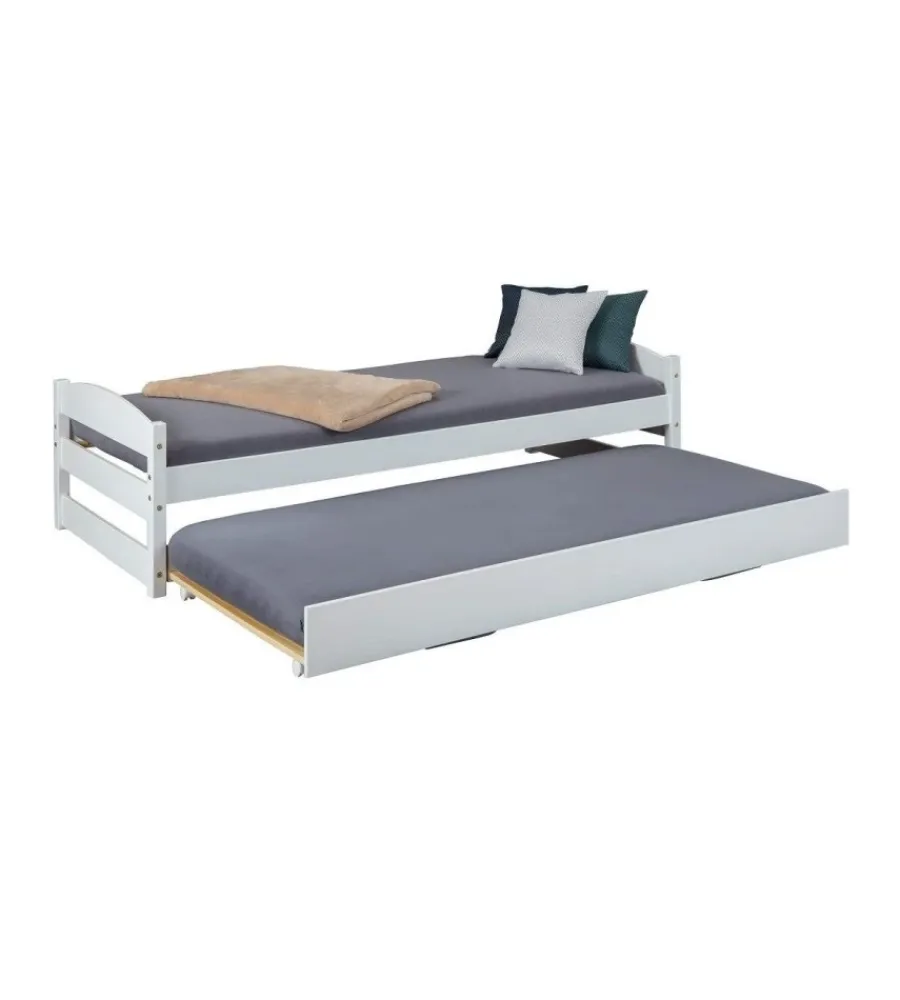 Letti E Comodini- Letto singolo con secondo letto estraibile 209x62x97 cm