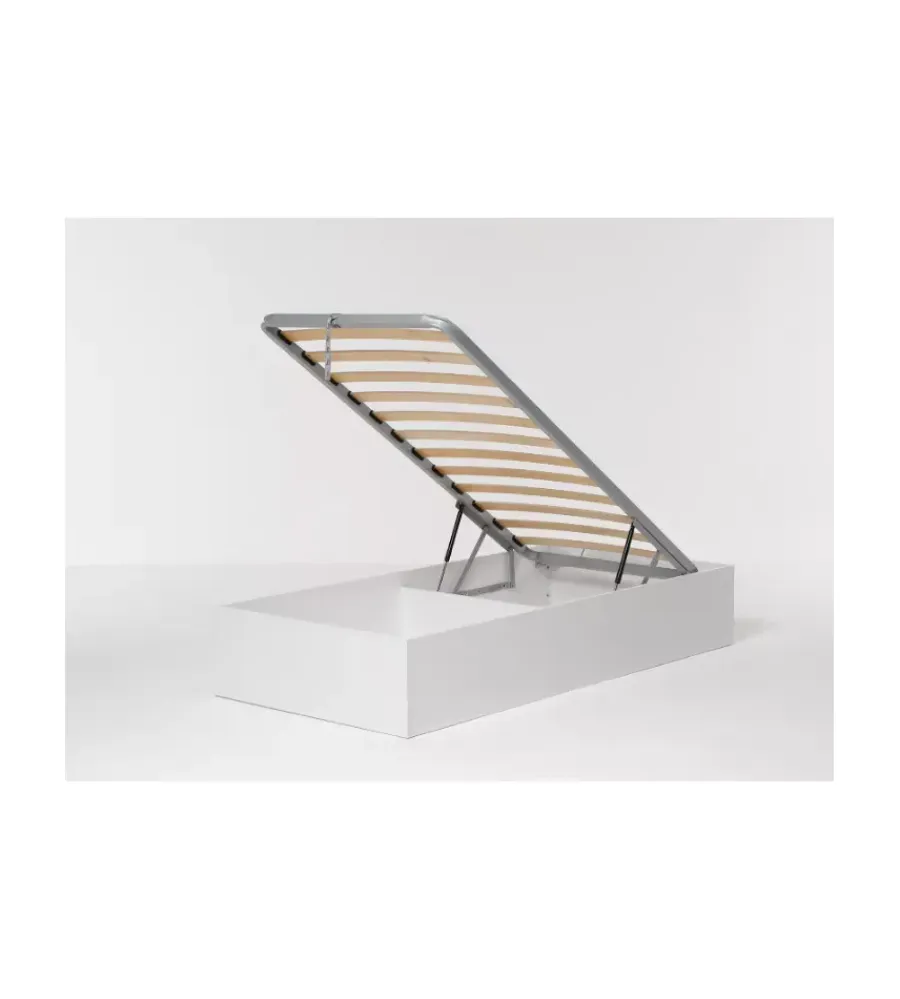 Letti E Comodini|Letto singolo contenitore "bed box" bianco 90x190 cm