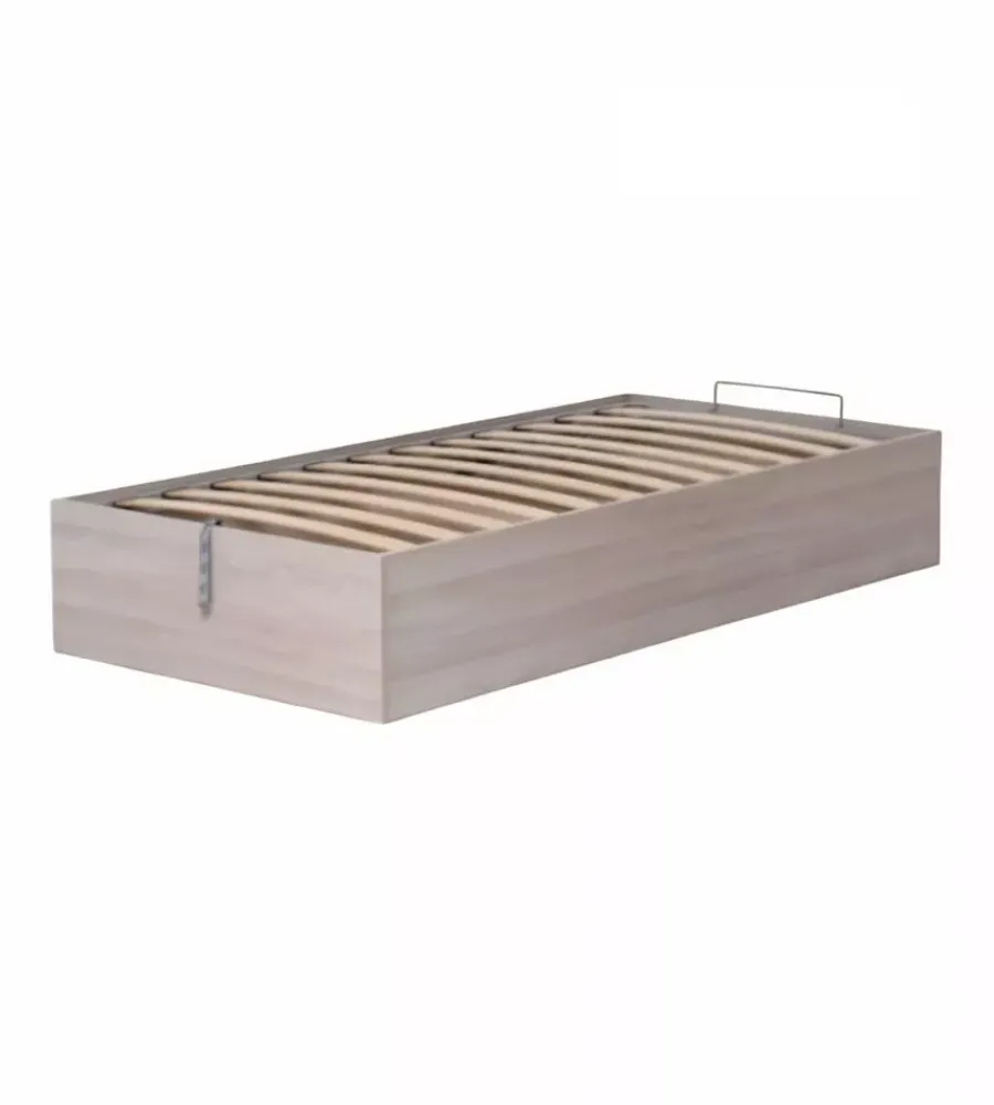 Letto singolo contenitore "bed box" olmo naturale 90x190 cm Letti E Comodini