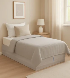 Letto singolo contenitore "bed box" olmo naturale 90x190 cm Letti E Comodini