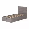Letti E Comodini- Letto singolo contenitore "hi box" rovere grigio 90x190 cm