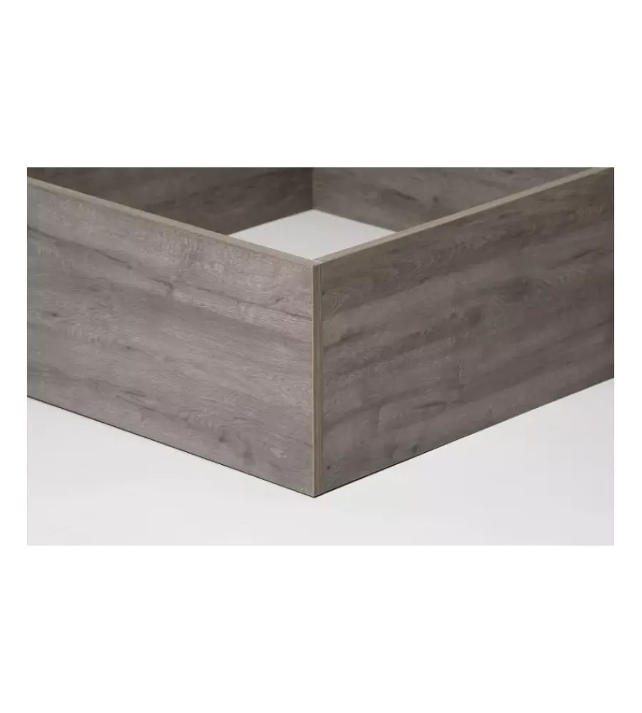 Letti E Comodini- Letto singolo contenitore "hi box" rovere grigio 90x190 cm