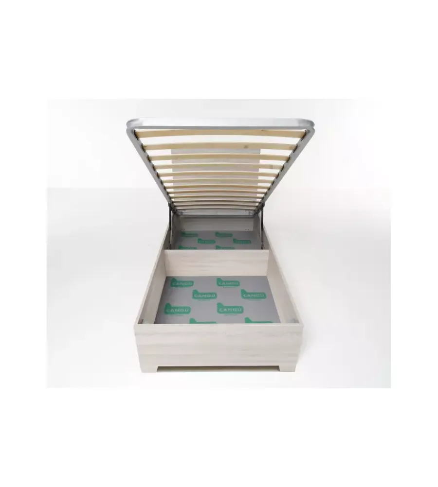 Hot Letto singolo contenitore con piedini "hi box" olmo naturale 90x190 cm Letti E Comodini