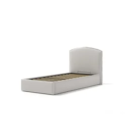 Letti E Comodini|Letto singolo contenitore "moon" in ecopelle bianco 90x190 cm