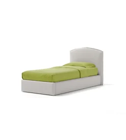 Letti E Comodini|Letto singolo contenitore "moon" in ecopelle bianco 90x190 cm