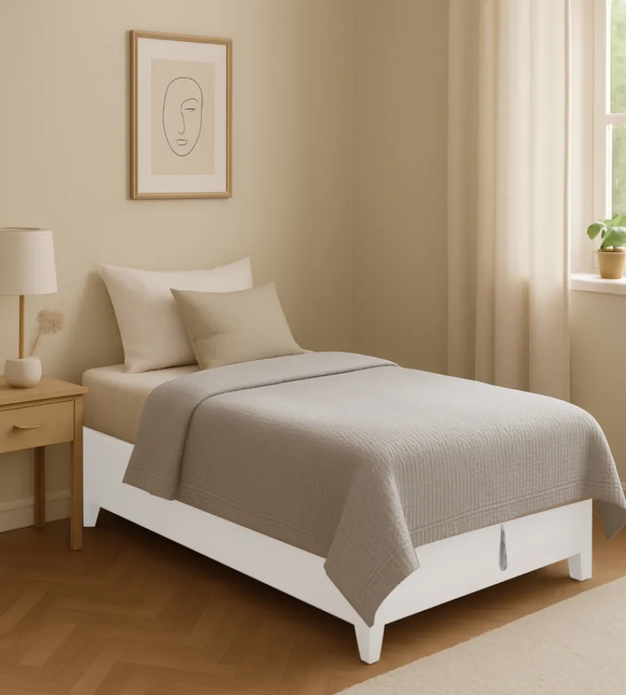 Letti E Comodini|Letto singolo contenitore con piedini "bed box" bianco 90x190 cm