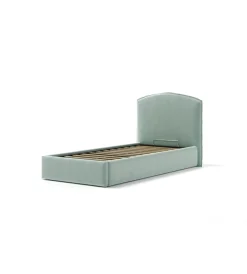 Letto singolo contenitore "moon" in tessuto celeste 90x190 cm Letti E Comodini
