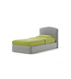 Letti E Comodini- Letto singolo contenitore "moon" in tessuto perla 90x190 cm