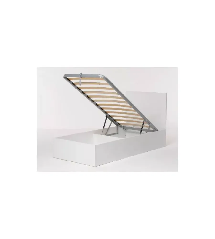 Letti E Comodini- Letto singolo contenitore "hi box" bianco 90x190 cm