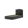 Letti E Comodini- Letto singolo contenitore "moon" in ecopelle nero 90x190 cm