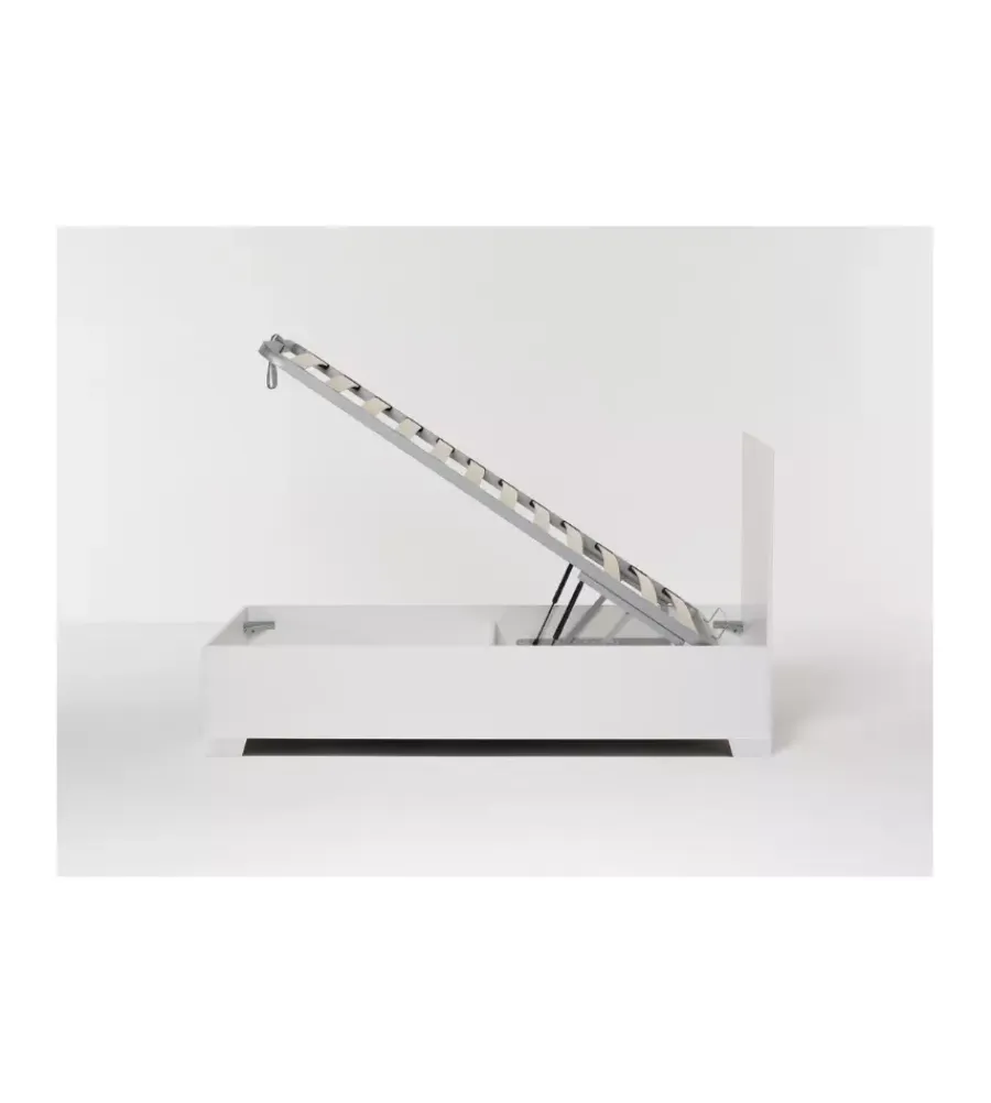 Letti E Comodini|Letto singolo contenitore con piedini "hi box" bianco 90x190 cm