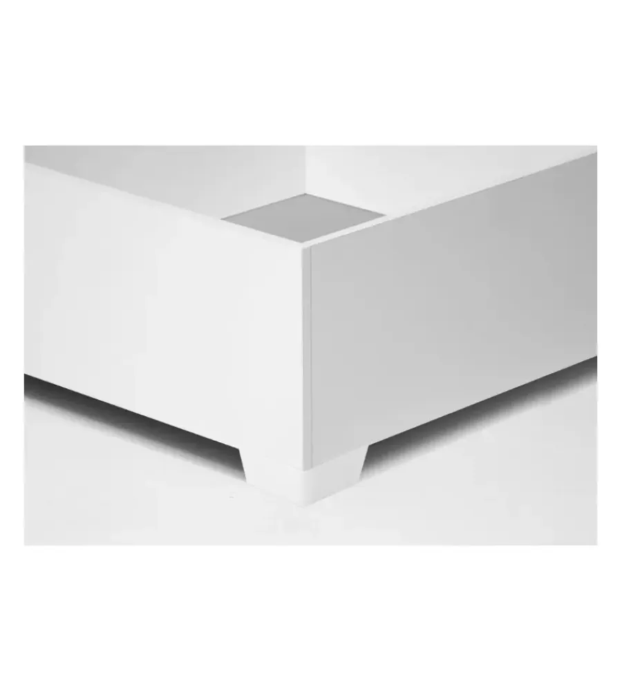 Letti E Comodini|Letto singolo contenitore con piedini "hi box" bianco 90x190 cm