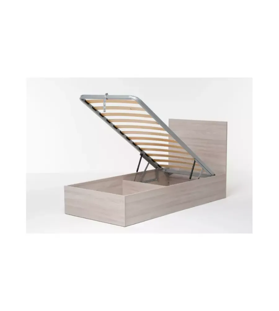 Letti E Comodini- Letto singolo contenitore "hi box" olmo naturale 90x190 cm