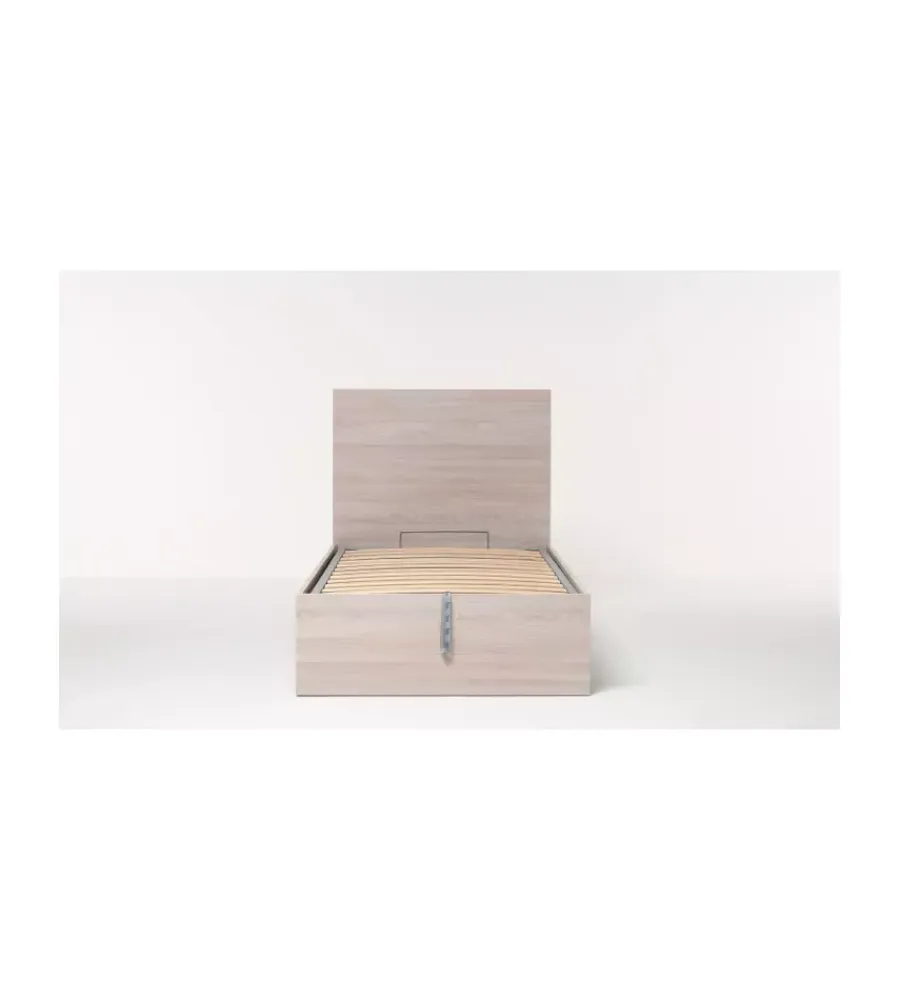 Letti E Comodini- Letto singolo contenitore "hi box" olmo naturale 90x190 cm