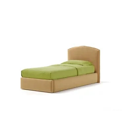 Letti E Comodini- Letto singolo contenitore "moon" in tessuto arancione 90x190 cm