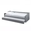 New Letto singolo grigio e letto estraibile con funzione divano 97x208x62 cm Letti E Comodini