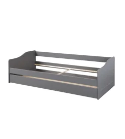 New Letto singolo grigio e letto estraibile con funzione divano 97x208x62 cm Letti E Comodini