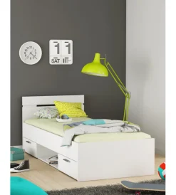 Outlet Letto singolo "michigan" bianco 90x200 cm Letti E Comodini