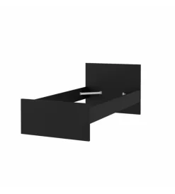Letto singolo "naia" nero opaco 90x190 cm Letti E Comodini