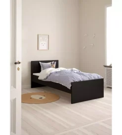 Letto singolo "naia" nero opaco 90x190 cm Letti E Comodini