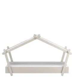 Letti E Comodini- Letto singolo per bambini "casetta" in legno grigio 102x223x129 cm