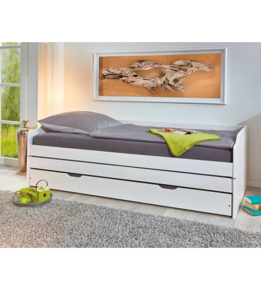 Letti E Comodini- Letto singolo trasformabile in 3 letti 90x200 cm