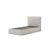 Letti E Comodini|Letto singolo "zoom" in ecopelle colore bianco con rete e contenitore, 90x190 cm