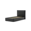 Letti E Comodini- Letto singolo "zoom" in ecopelle colore nero con rete e contenitore, 90x190 cm