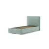 Letti E Comodini- Letto singolo "zoom" in tessuto colore celeste con rete e contenitore, 90x190 cm