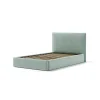 Letti E Comodini- Letto una piazza e mezza "zoom" in tessuto colore celeste con rete e contenitore, 120x190