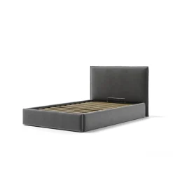 Online Letto una piazza e mezza "zoom" in tessuto colore grigio con rete e contenitore, 120x190 Letti E Comodini