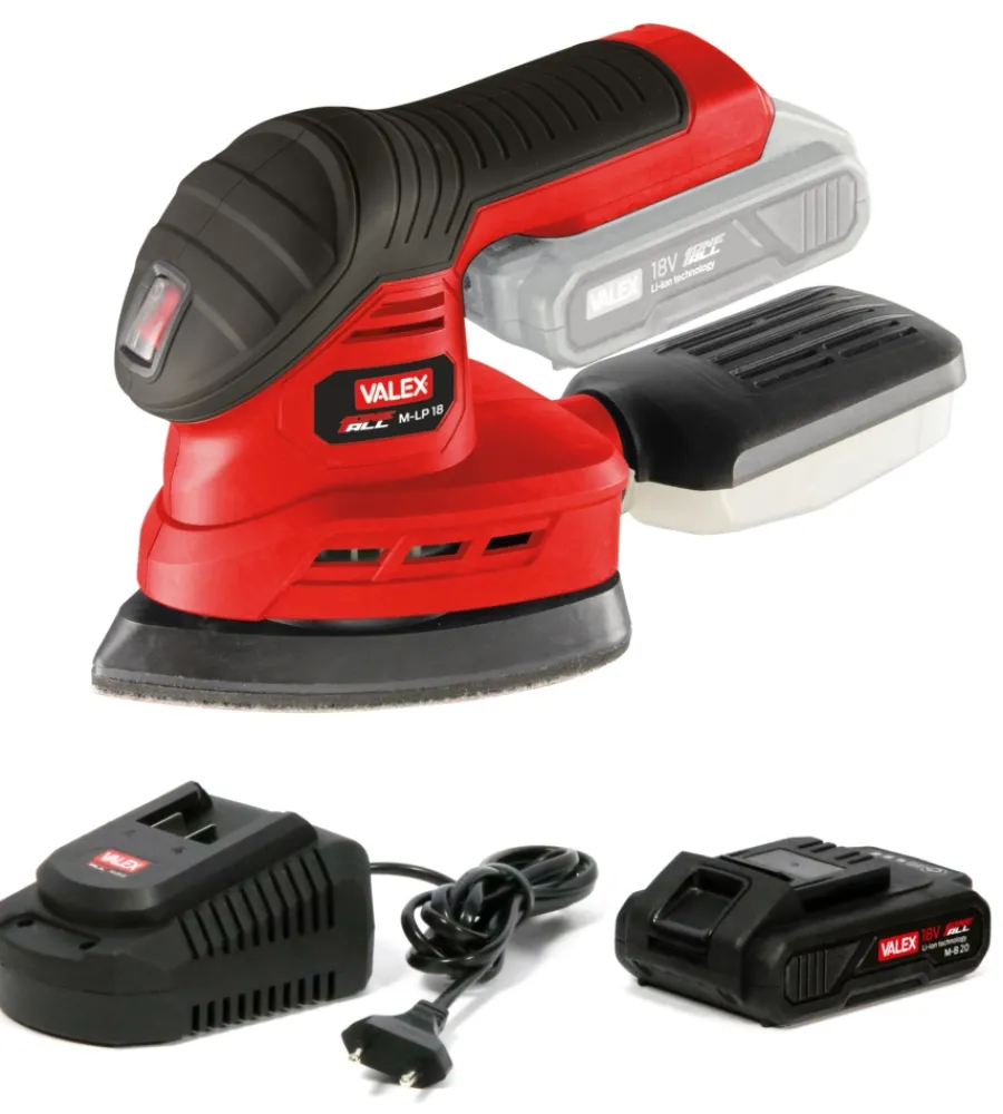 Outlet Levigatrice palmare a batteria 18v 2ah e caricabatterie Levigatrici